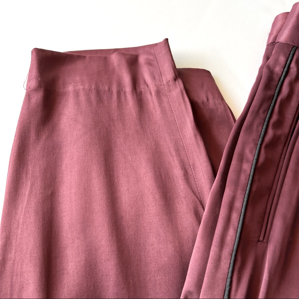 Femmes D’armes Bordeaux Satin Pants - Picture 5 of 10
